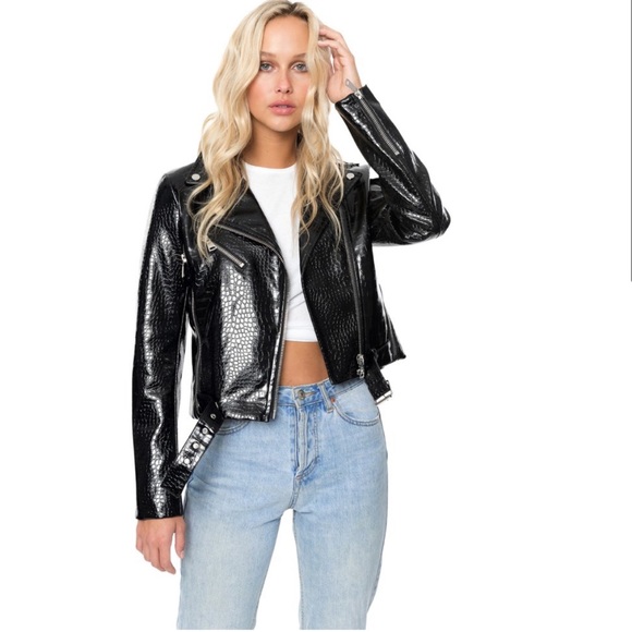 Croco faux leather jacket - Picture 3 of 4